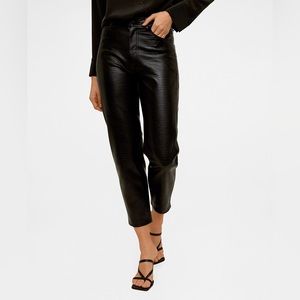 Mango Faux Leather Crocodile Pants Size 4